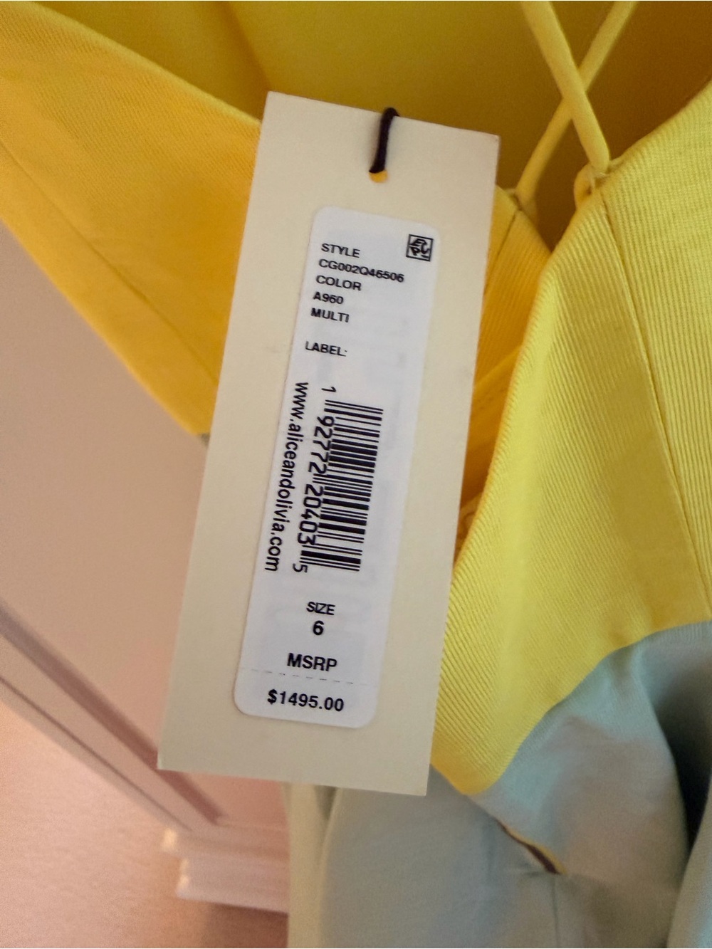 Alice + Olivia Yellow, Mint & Orange Colorblock Maxi Dress - Picture 4 of 4